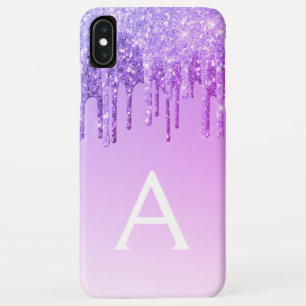 Monogramm des Lila Glitzer Case-Mate iPhone Hülle