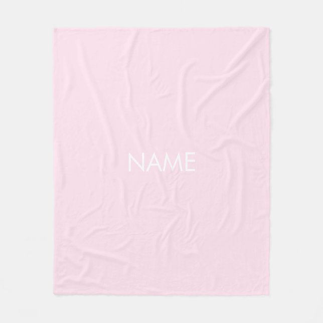 Monogramm des Minimalistisch blass rosa individuel Fleecedecke (Vorderseite)