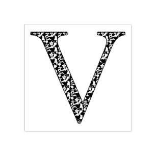 Monogramm des mittelalterlichen Damastes Gummistempel