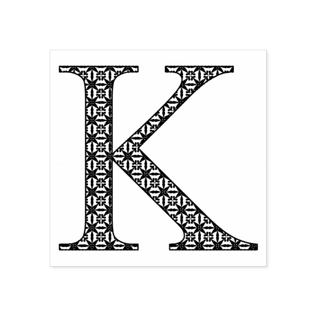 Monogramm des mittelalterlichen Damastes K Gummistempel (Prägung)
