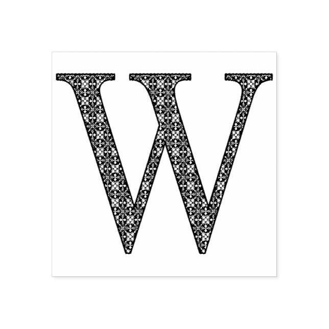 Monogramm des mittelalterlichen Damastes W Gummistempel (Prägung)