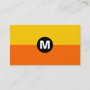 Monogramm des mittleren Punktes - 2 Tone Orange un Visitenkarte