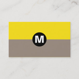Monogramm des mittleren Punktes - 2 Tone Taupe und Visitenkarte