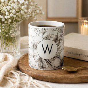 Monogramm des modernen Blooms Kaffeetasse