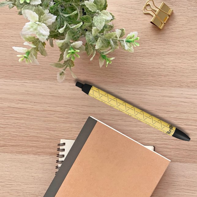 Monogramm des modernen gelben und schwarzen geomet kugelschreiber (Von Creator hochgeladen)