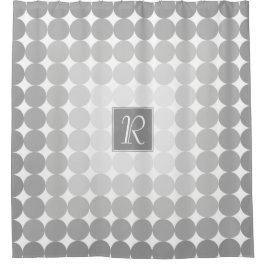 Monogramm des modernen grauen Kreises Duschvorhang
