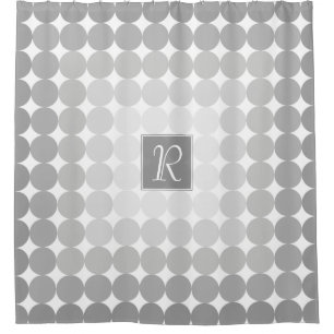 Monogramm des modernen grauen Kreises Duschvorhang