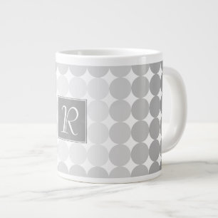 Monogramm des modernen grauen Kreises Jumbo-Tasse