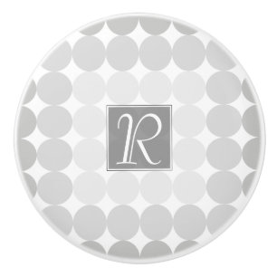 Monogramm des modernen grauen Kreises Keramikknauf
