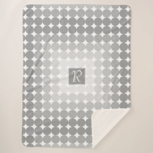 Monogramm des modernen grauen Kreises Sherpadecke