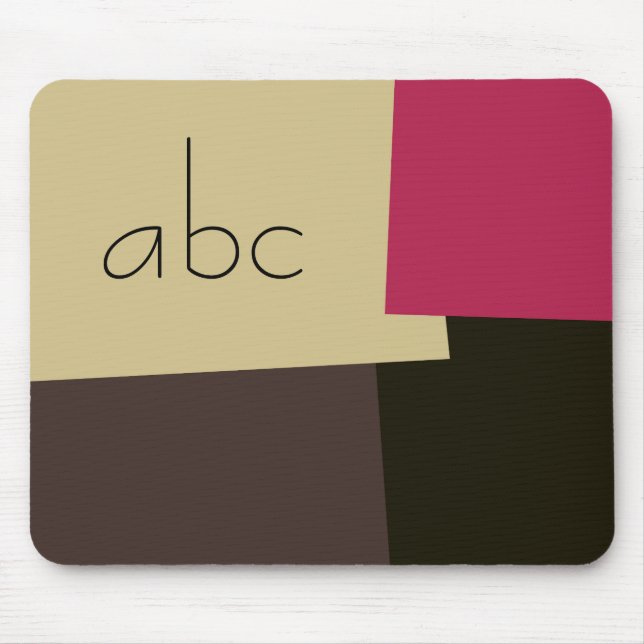 Monogramm des modernen Retro-Farbmusters #2 Mousepad (Vorne)