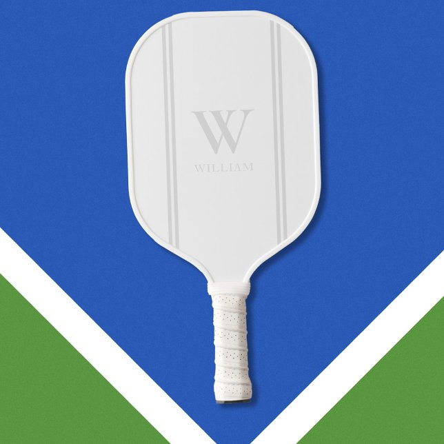 Monogramm des modernen weißen Anfangsnamens Pickleball Schläger (Von Creator hochgeladen)