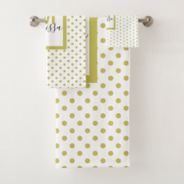 Monogramm des modernen weißen Goldenen Kreises Badhandtuch Set