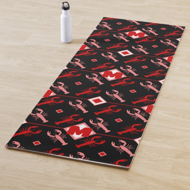 Monogramm des Musters "Coastal Red & Black Humster Yogamatte (Beispiel)
