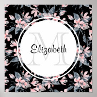 Monogramm des Musters für das blaue Flor-Farbmuste