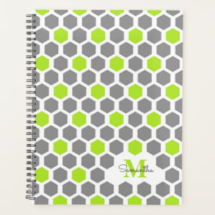 Monogramm des Musters für das moderne Lime-Green G Planer