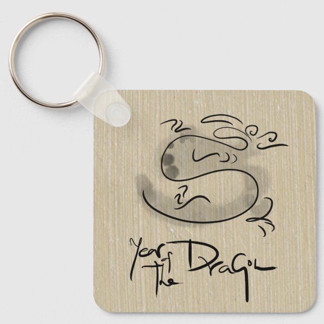 Monogramm des Niedlichen Drachenjahres in China un Schlüsselanhänger (Vorderseite)