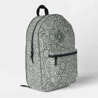 Monogramm des paisley-grünen und weißen Paisley-Mu