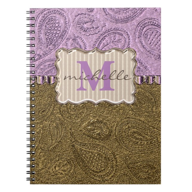 Monogramm des Paisley-Musters Notizblock (Vorderseite)
