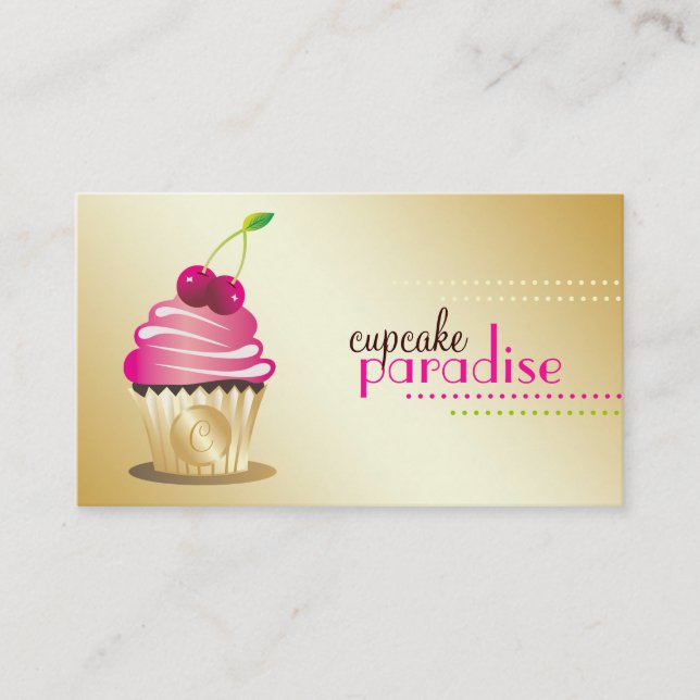 Monogramm des Paradies-311-Cupcake Visitenkarte (Vorderseite)