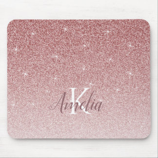 Monogramm des personalisiert rosa Glitzer Mousepad