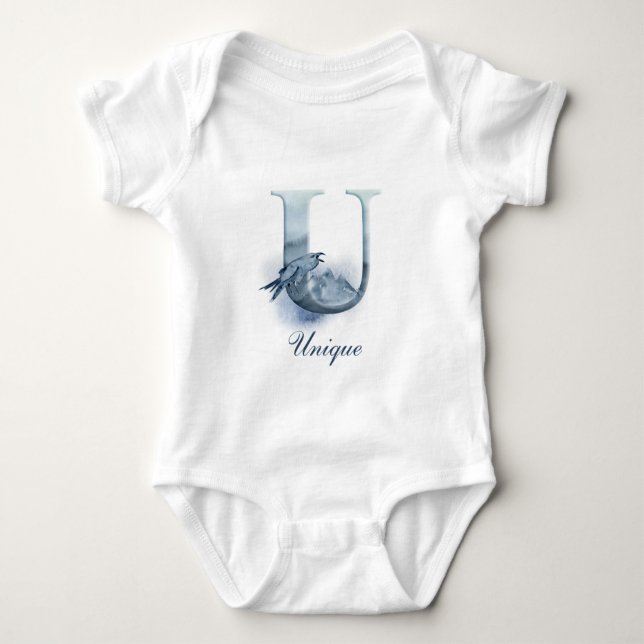 Monogramm des personalisierten Individuellen Namen Baby Strampler (Vorderseite)