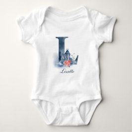 Monogramm des personalisierten Individuellen Namen Baby Strampler