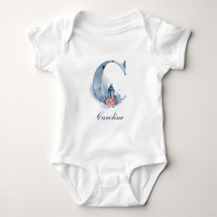 Monogramm des personalisierten Individuellen Namen Baby Strampler