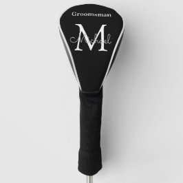 Monogramm des personalisierten Schwarz-weißen Trau Golf Headcover