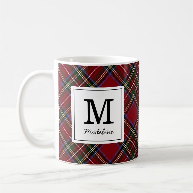 Monogramm des Red Tartan Holiday Kaffeetasse (Links)