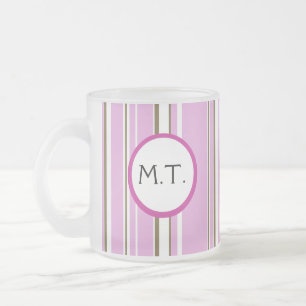 Monogramm des rosa braunen Streifens Mattglastasse
