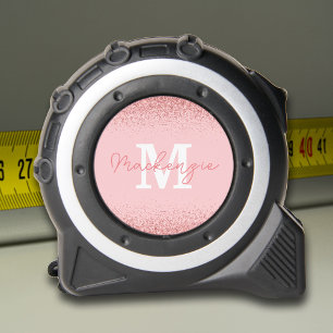 Monogramm des rosa Glitzer Maßband