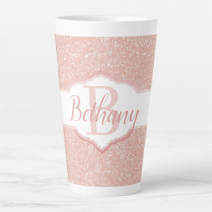 Monogramm des rosa Glitzer Milchtasse