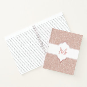 Monogramm des rosa Glitzer Notizbuch