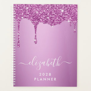 Monogramm des rosa Glitzer Planer