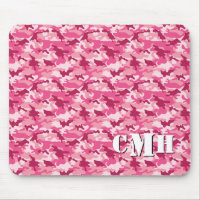 Monogramm des rosa MilitärRetro-Camouflage-Stifts