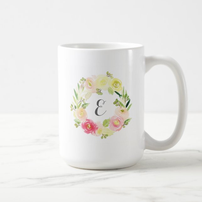 Monogramm des rosa u. gelbes tasse (Rechts)