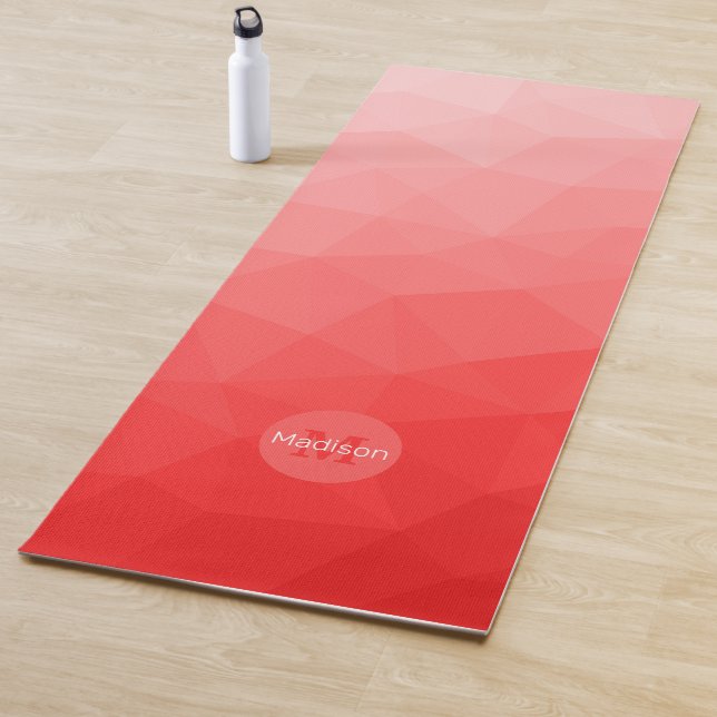 Monogramm des roten, geometrischen Messemusters Yogamatte (Beispiel)