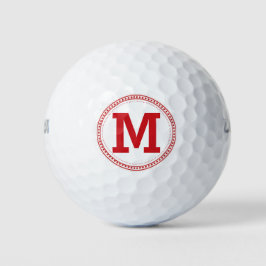 Monogramm des roten Punktgrades Golfball