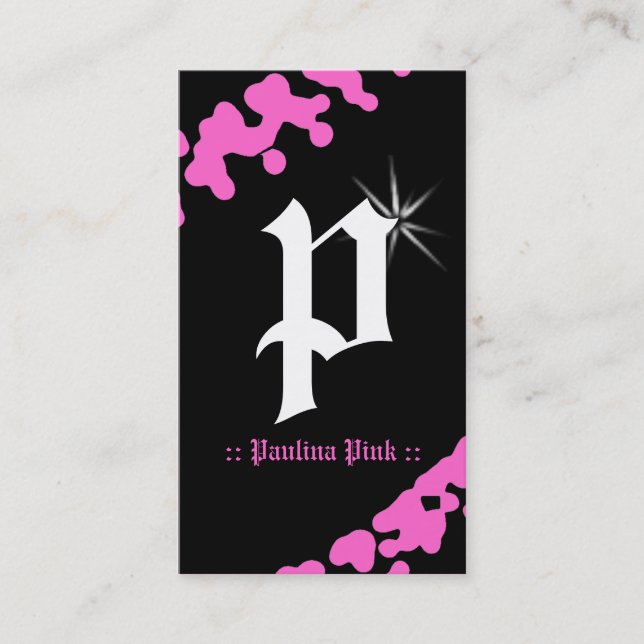 MONOGRAMM des SCHIMMER-311-PINK Visitenkarte (Vorderseite)