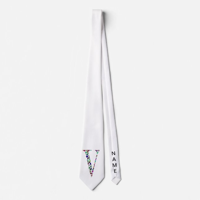 Monogramm des Schmucksteins Brief V Krawatte (Vorderseite)