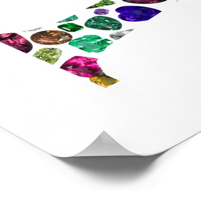 Monogramm des Schmucksteins Brief V Poster (Ecke)