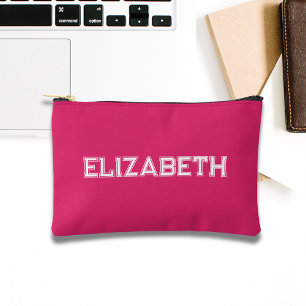 Monogramm des Schriftartes der Hot Pink University Zubehörtasche