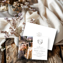 Monogramm des Schwarz-Weiß-Wappen Save The Date