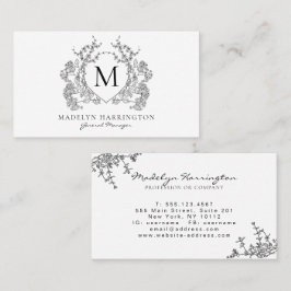 Monogramm des Schwarz-Weiß-Wappen Visitenkarte