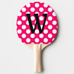Monogramm des schwarzen Buchstabens für Polka-Punk Tischtennis Schläger