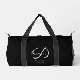 Monogramm des Schwarzen Trauzeugen Duffle Bag