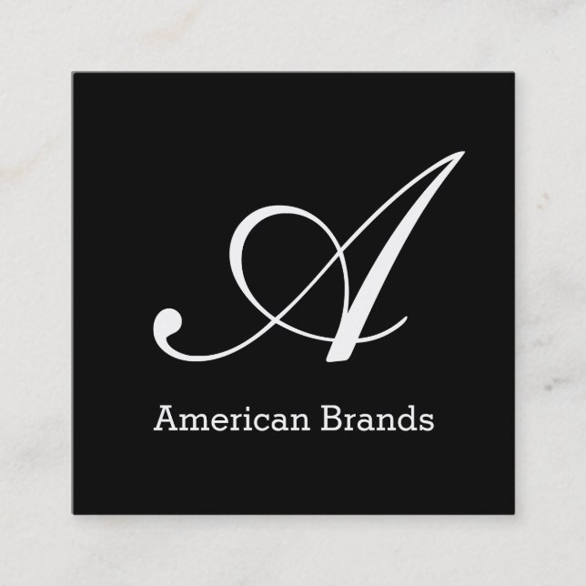 Monogramm des seriellen Typs (Änderung 3) Quadratische Visitenkarte (Vorderseite)