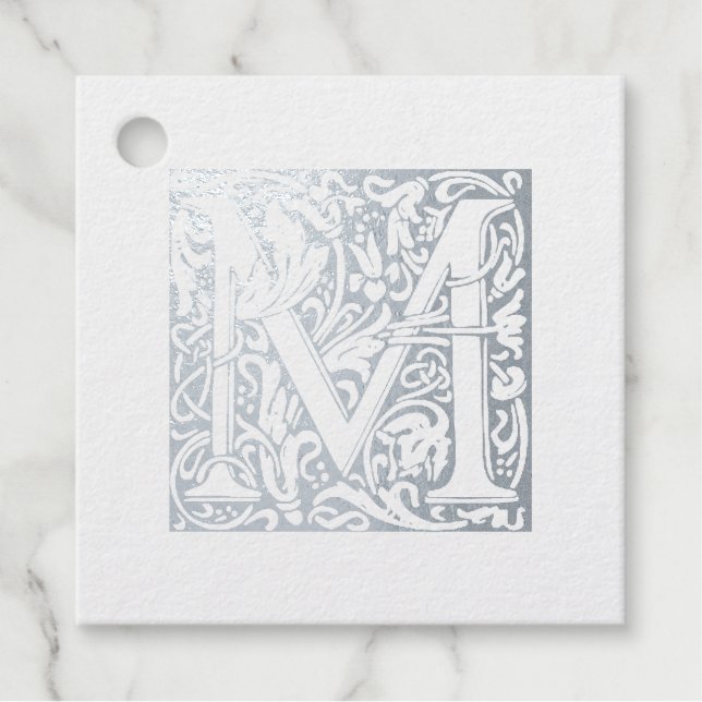 Monogramm des SilberJahrestags Geschenkanhänger (Vorderseite)