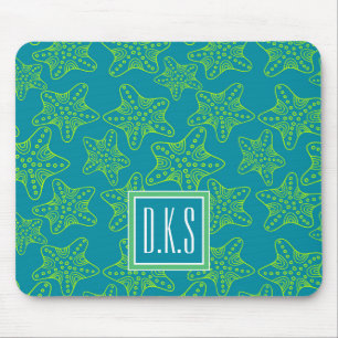 Monogramm des Starfish-Mengen-Muster-  Mousepad